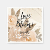 Rustikale Liebe im Blütenpfirsich Serviette (Vorderseite)