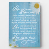 Rustikale Liebe ist Bible Verse Wedding Easel Plaq Fotoplatte (Vorderseite)
