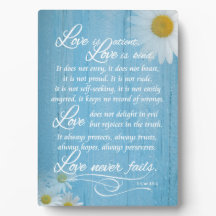 Rustikale Liebe ist Bible Verse Wedding Easel Plaq