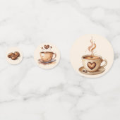 Rustikale Liebe ist das Brechen von Kaffee Brautpa Konfetti (Vorderseiten)