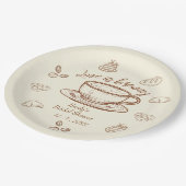 Rustikale Liebe ist das Brechen von Kaffee Brautpa Pappteller (Schrägansicht)