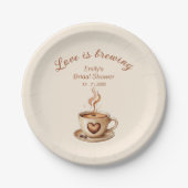 Rustikale Liebe ist das Brechen von Kaffee Brautpa Pappteller (Vorderseite)