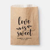 Rustikale Liebe ist süßes Brautparty | Hochzeit Geschenktütchen (Vorderseite)