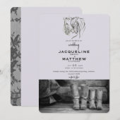 Rustikale Liebe & Lace Lavender Wedding Einladung (Vorne/Hinten)