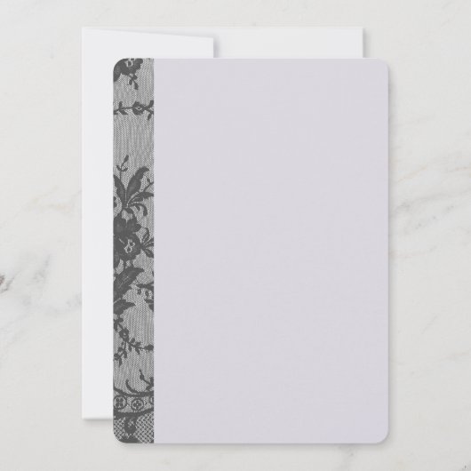 Rustikale Liebe & Lace Lavender Wedding Einladung (Rückseite)