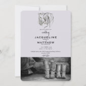 Rustikale Liebe & Lace Lavender Wedding Einladung (Vorderseite)