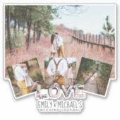 Rustikale Liebe Lilac Wedding Brautparty Fotos Aufkleber (Vorderseite)