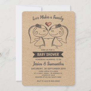 Rustikale Liebe macht eine Baby-Dusche für Familie Einladung