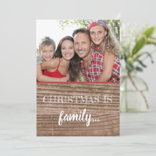 Rustikale Liebe Moderner Weihnachtsurlaub Einladung (Stehend Vorderseite)