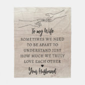 Rustikale Liebe Quote Ehefrau Husband Fleecedecke (Vorderseite)