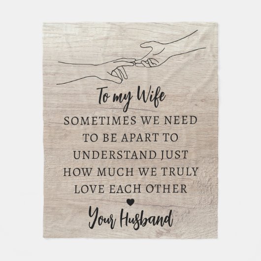 Rustikale Liebe Quote Ehefrau Husband Fleecedecke (Vorderseite)