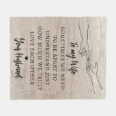 Rustikale Liebe Quote Ehefrau Husband Fleecedecke (Vorderseite (Horizontal))