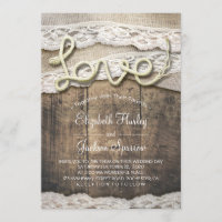 Rustikale Liebe Rope Burlap Lace Barn Hochzeit