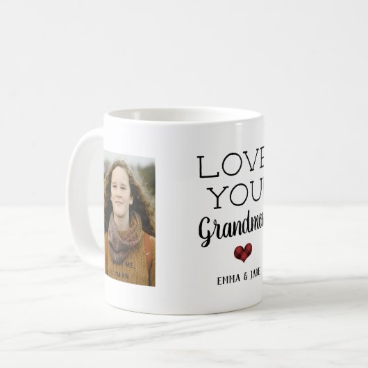 Rustikale Liebe Sie Großmutter Custom Foto Tasse (Vorderseite Links)