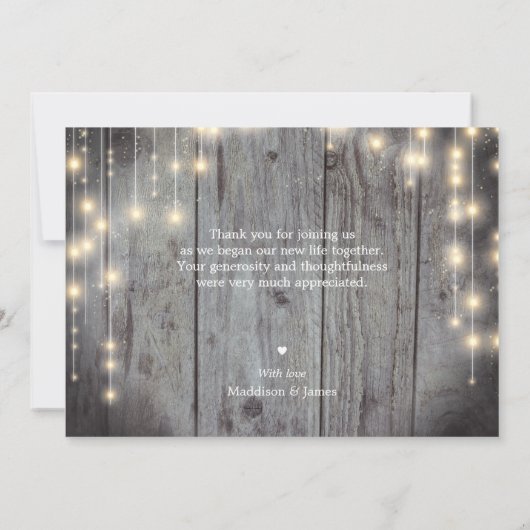 Rustikale LIEBE und DANKE Hochzeit Foto (Rückseite)