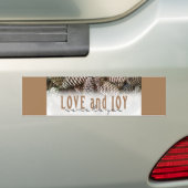 Rustikale Liebe und Joy Pine Cone Autoaufkleber (Auf Auto)