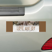 Rustikale Liebe und Joy Pine Cone Autoaufkleber (Auf Auto)
