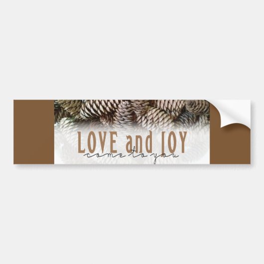Rustikale Liebe und Joy Pine Cone Autoaufkleber (Vorne)