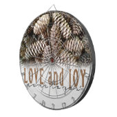 Rustikale Liebe und Joy Pine Cone Dartscheibe (Vorderseite rechts)