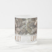 Rustikale Liebe und Joy Pine Cone Mattglastasse (Mittel)