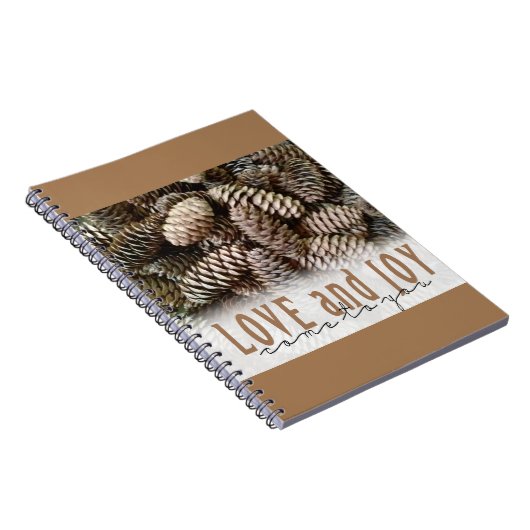 Rustikale Liebe und Joy Pine Cone Notizblock (Rechte Seite)
