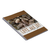 Rustikale Liebe und Joy Pine Cone Notizblock (Rechte Seite)