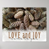 Rustikale Liebe und Joy Pine Cone Poster (Vorne)