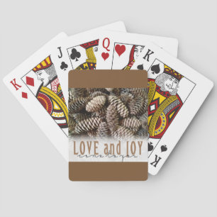 Rustikale Liebe und Joy Pine Cone Spielkarten