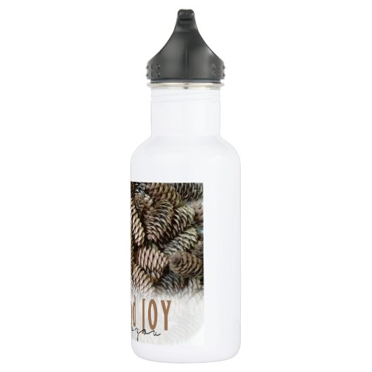 Rustikale Liebe und Joy Pine Cone Trinkflasche (Rechts)