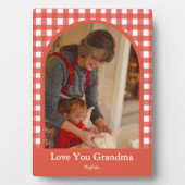 Rustikale Liebes-Oma-Gingham-Fotoplakette Fotoplatte (Vorderseite)