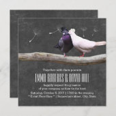 Rustikale Liebesvögel und Dandelion-Chalkboard-Hoc Einladung (Vorne/Hinten)