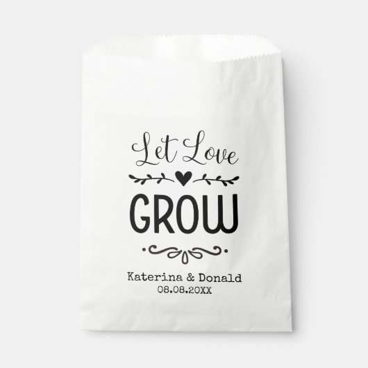 Rustikale Ließ Liebe Grow Seed Gastgeschenk Hochze Geschenktütchen (Vorderseite)