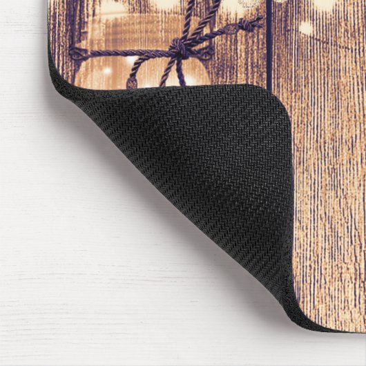 Rustikale Lighted Mason Jars Daisies & Lace Comput Mousepad (Ecke)