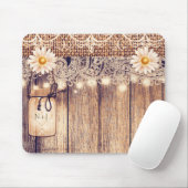 Rustikale Lighted Mason Jars Daisies & Lace Comput Mousepad (Mit Mouse)