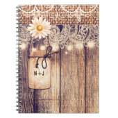 Rustikale Lighted Mason Jars Daisies & Lace Notizblock (Vorderseite)