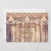 Rustikale Lighted Mason Jars Daisies & Lace Weddin Einladung (Rückseite)