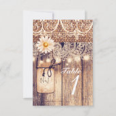 Rustikale Lighted Mason Jars Daisies & Lace Weddin Einladung (Rückseite)
