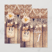 Rustikale Lighted Mason Jars Daisies & Lace Weddin Einladung (Vorne/Hinten)