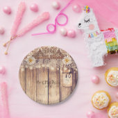 Rustikale Lighted Mason Jars Daisies & Lace Weddin Pappteller (Party)