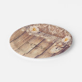 Rustikale Lighted Mason Jars Daisies & Lace Weddin Pappteller (Schrägansicht)