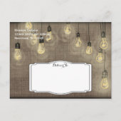 Rustikale Lights Burlap Save the Date Postkarten (Rückseite)