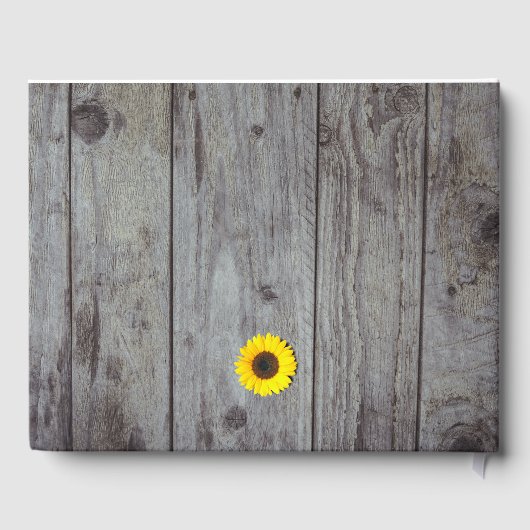 Rustikale Lights Sonnenblumenhochzeit Gästebuch (Rückseite)