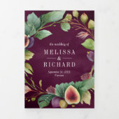 Rustikale Lila Abb. Alle in einer QR-Kodierung Dreifach Gefaltete Einladung (Cover)