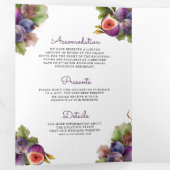 Rustikale Lila Abbildungen in einer QR-Kodierung Dreifach Gefaltete Einladung (Innen Erste Seite)