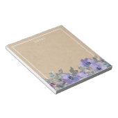 Rustikale Lila Aquarellfarben-Blume Notizblock (angewinkelt)