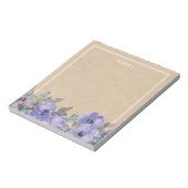 Rustikale Lila Aquarellfarben-Blume Notizblock (Rotiert)
