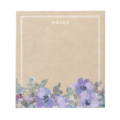 Rustikale Lila Aquarellfarben-Blume Notizblock (Vorderseite)