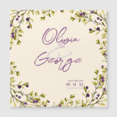 Rustikale lila Beeren-Grün-Hochzeit - Save the Dat Magnetkarte (Vorderseite)