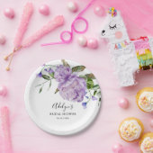 Rustikale Lila Blume Grünes Brautparty Pappteller (Party)