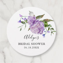 Rustikale lila Blumen Hochzeitsdusche Favor Tags